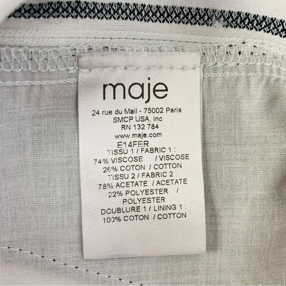 Maje Fer Crepe Trimmed Striped shorts black white stripes - Picture 10 of 16